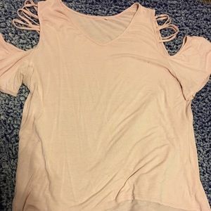 Off the shoulder sheer blouse